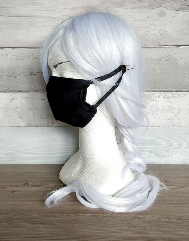 masque anti-projection en tissu lavable,coton noir, cadeau noel. non porté